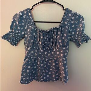 Blue Floral Kids Blouse